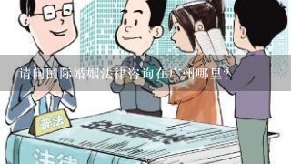 请问国际婚姻法律咨询在广州哪里？